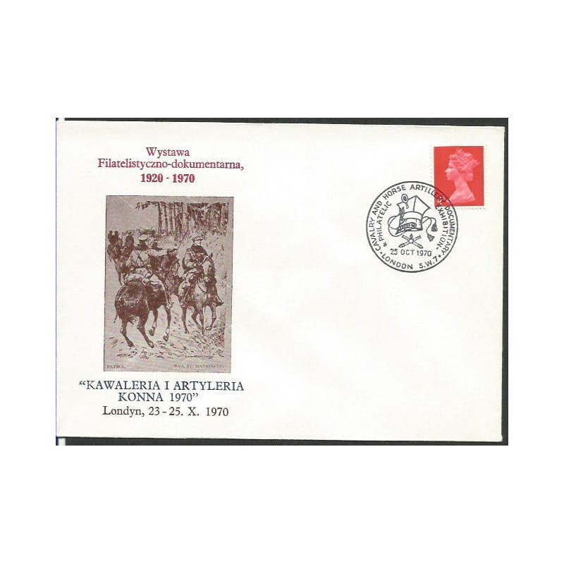 Wielka Brytania 1970, Kawaleria i artyleria, polskie powstania. Londyn, ilustrowana koperta