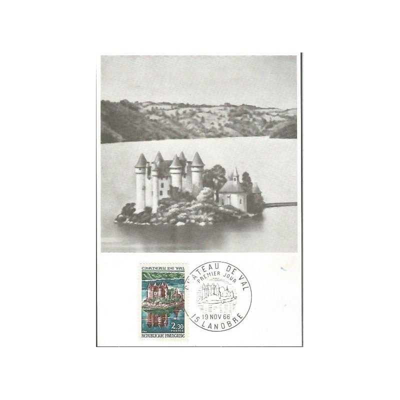 Francja 1966, Turystyka: zamek w Val. Karta maksimum