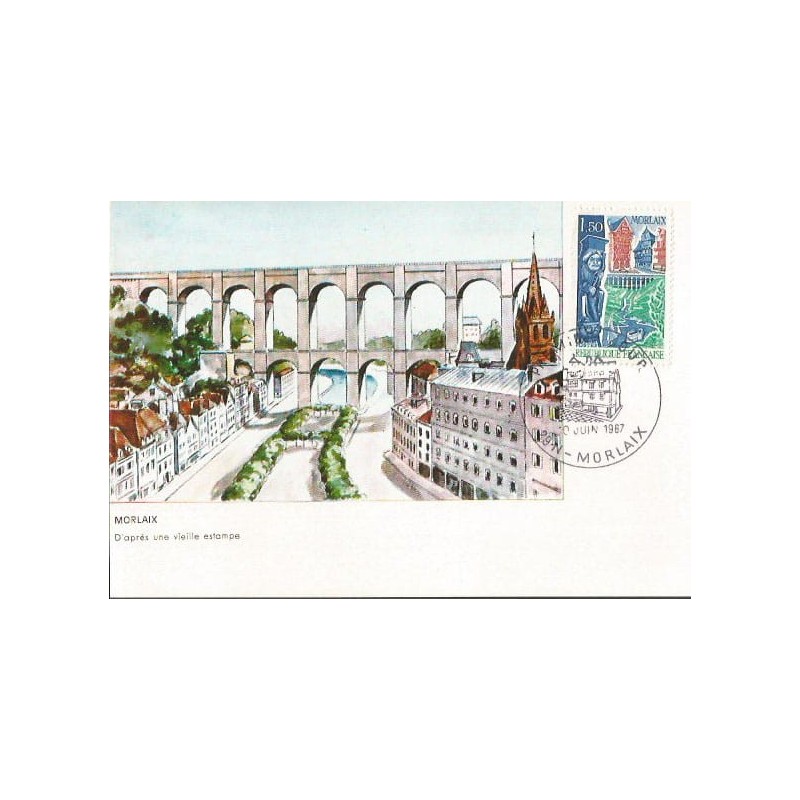 Francja 1967, Turystyka: Morlaix, akwedukt. Karta maksimum
