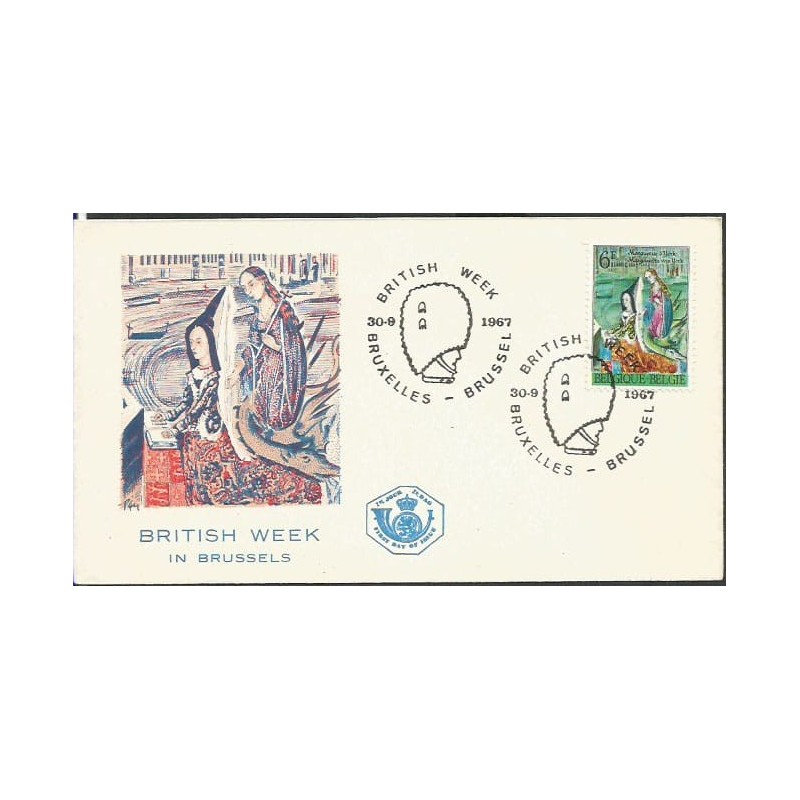 Belgia 1967, Wojsko, czapka, tydzień brytyjski. FDC