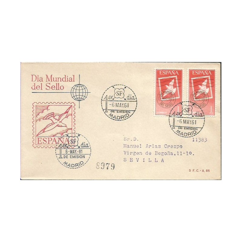 Hiszpania 1961, Dzień znaczka. FDC