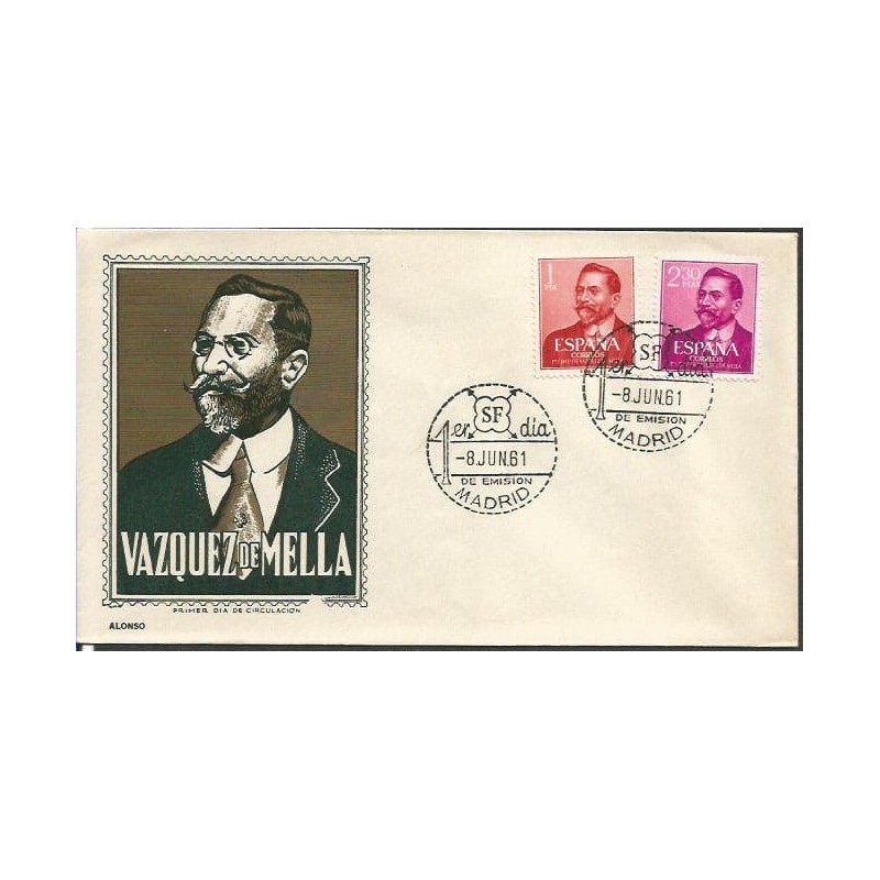 Hiszpania 1961, V. de Mella, polityka, religia. FDC