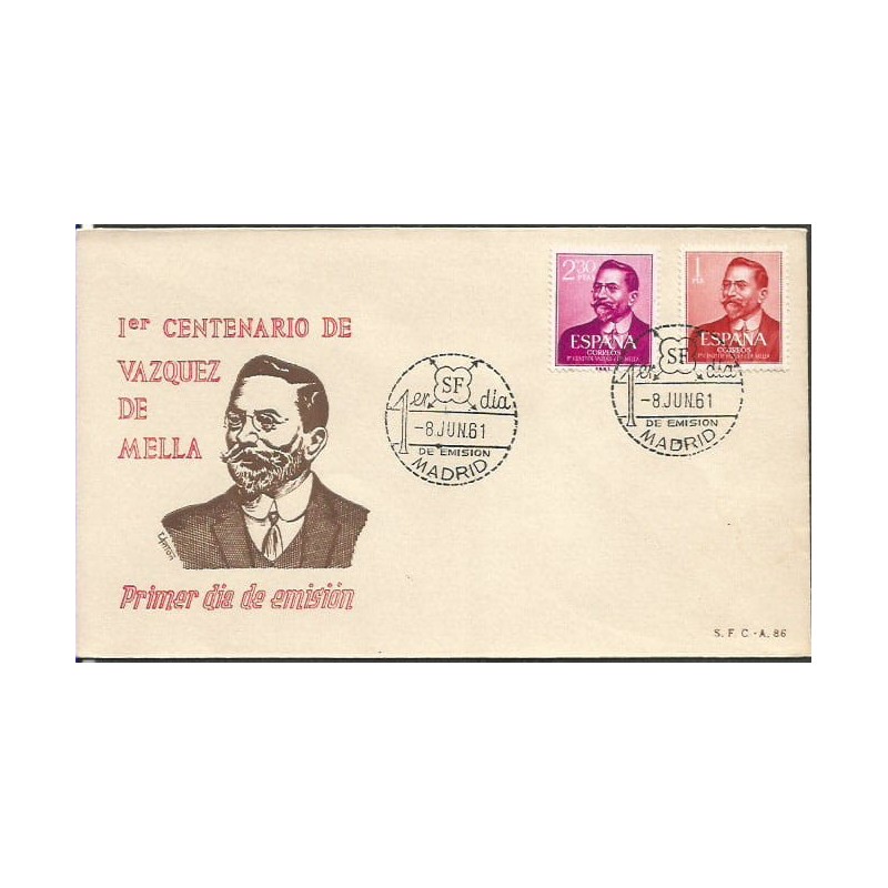 Hiszpania 1961, V. de Mella, polityka, religia. FDC