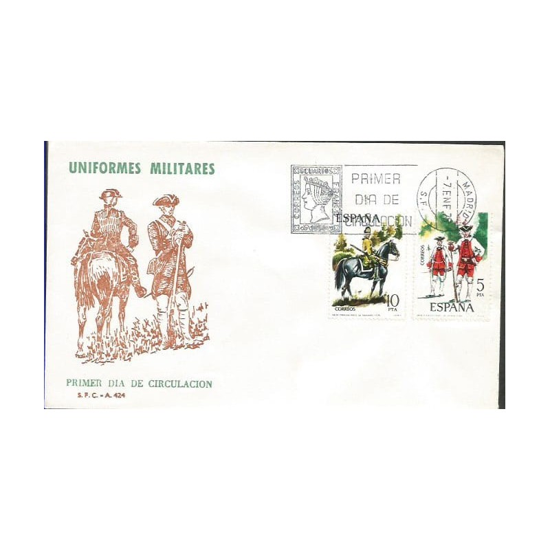 Hiszpania 1975, Wojsko, mundury. FDC