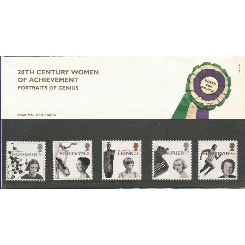 Wielka Brytania 1996, Kobiety XX wieku, nauka, balet, sport ** Folder z czystymi znaczkami