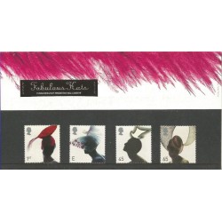 Wielka Brytania 2001, Moda, kapelusze ** Folder z czystymi znaczkami