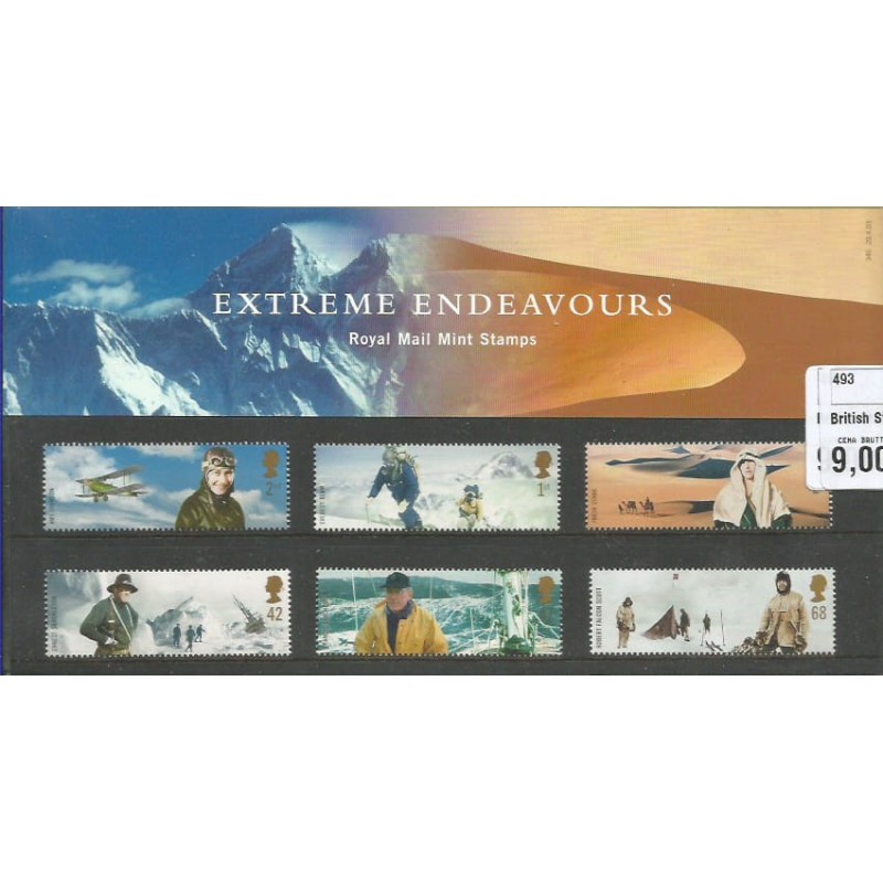 Wielka Brytania 2003, Podróżnicy, polarnictwo, góry ** Folder z czystymi znaczkami