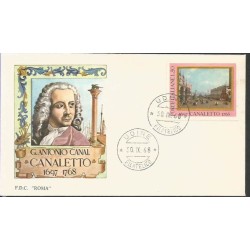 Włochy 1968, Canaletto, malarstwo. FDC