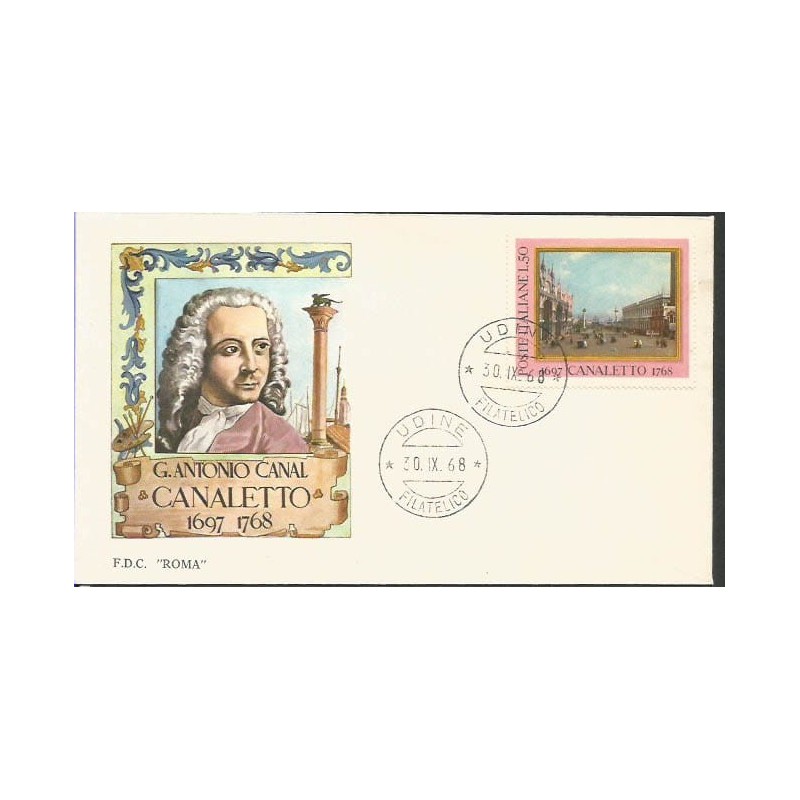 Włochy 1968, Canaletto, malarstwo. FDC