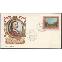 Włochy 1968, Canaletto, malarstwo. FDC