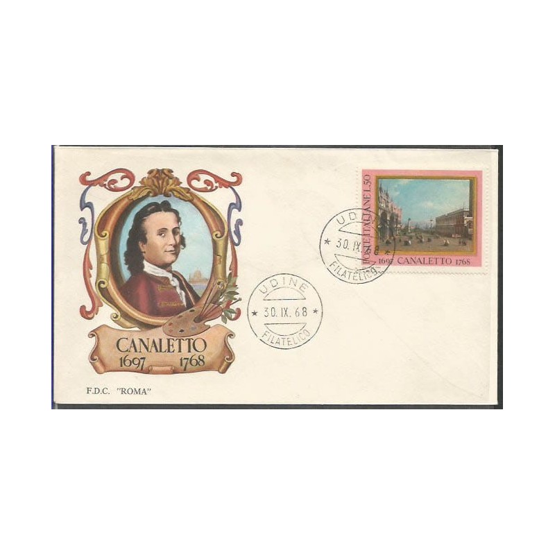 Włochy 1968, Canaletto, malarstwo. FDC