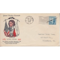 USA 1933, Tadeusz Kościuszko. FDC