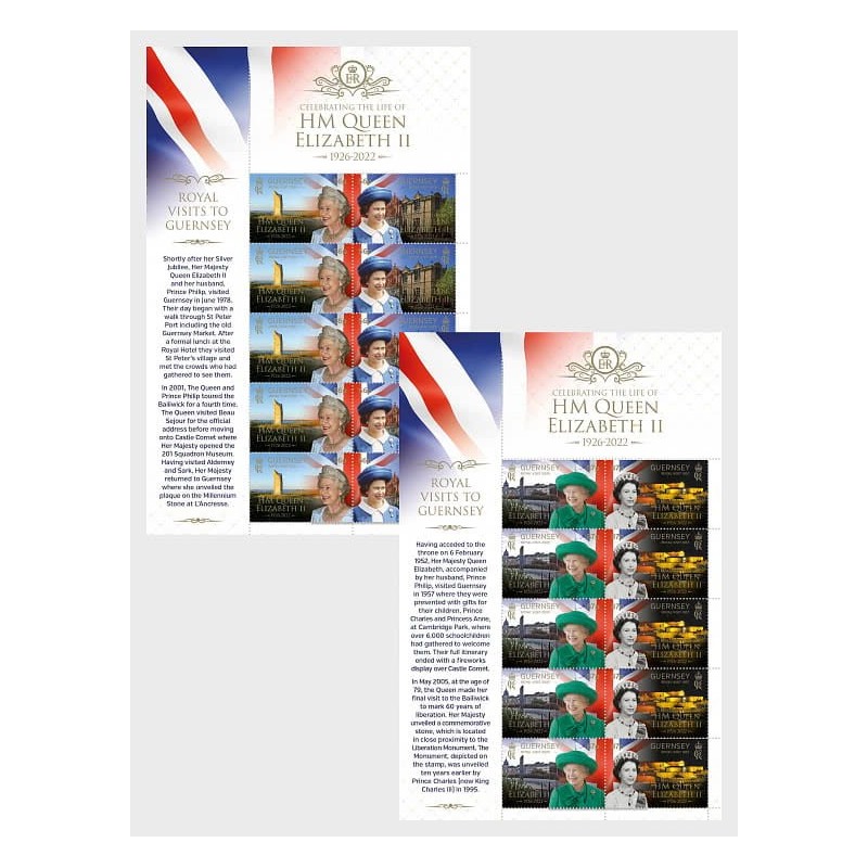 Guernsey 2023, Królowa Elżbieta II. Arkusze **
