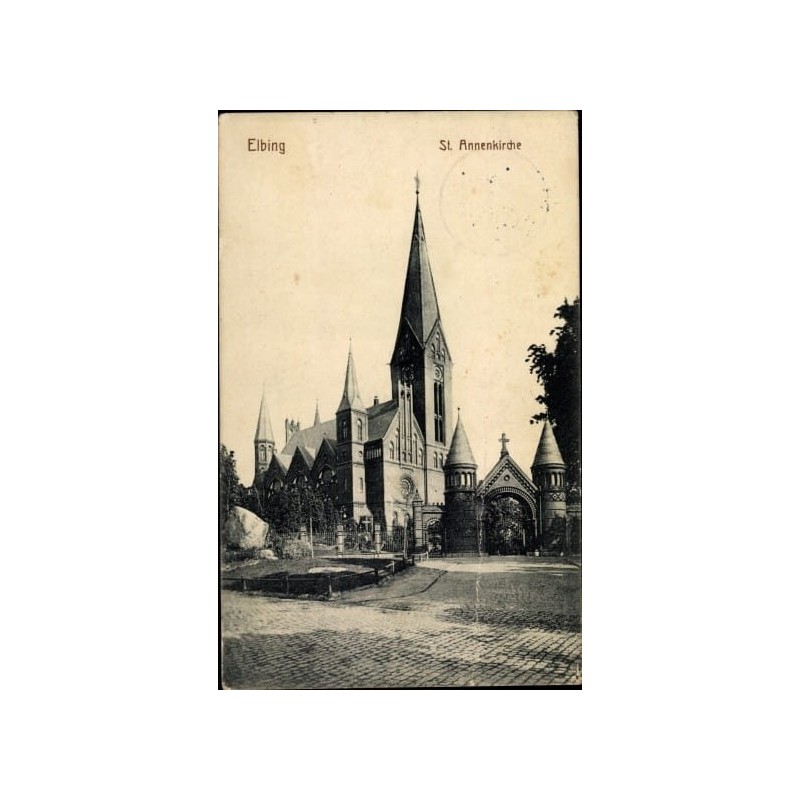Elbląg, widok z mostu. Obieg 1915