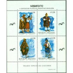 Argentyna 1992, EF ARBRAFEX, folklor, stroje. Blok **