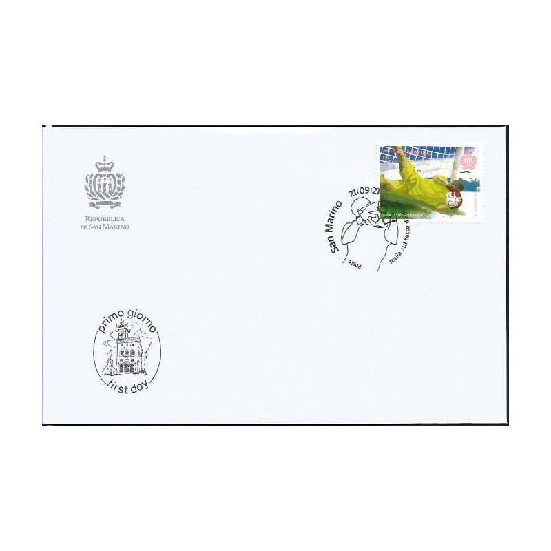 San Marino 2021, Piłka nożna, ME, mistrz - Włochy. FDC