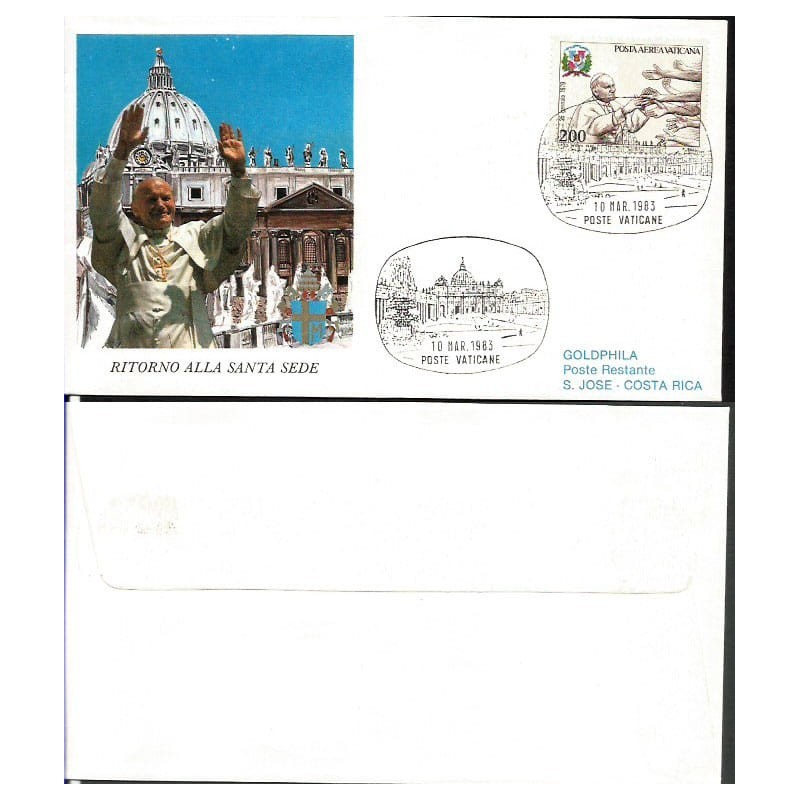 Watykan 1983, Papież Jan Paweł II, Kostaryka. Lot