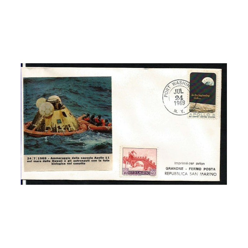 USA 1969, Kosmos, lądowanie na Księżycu. FDC