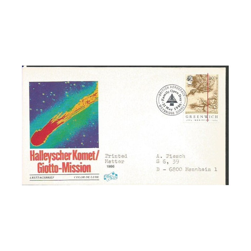 Wielka Brytania 1986, Południk Greenwich, geografia. FDC