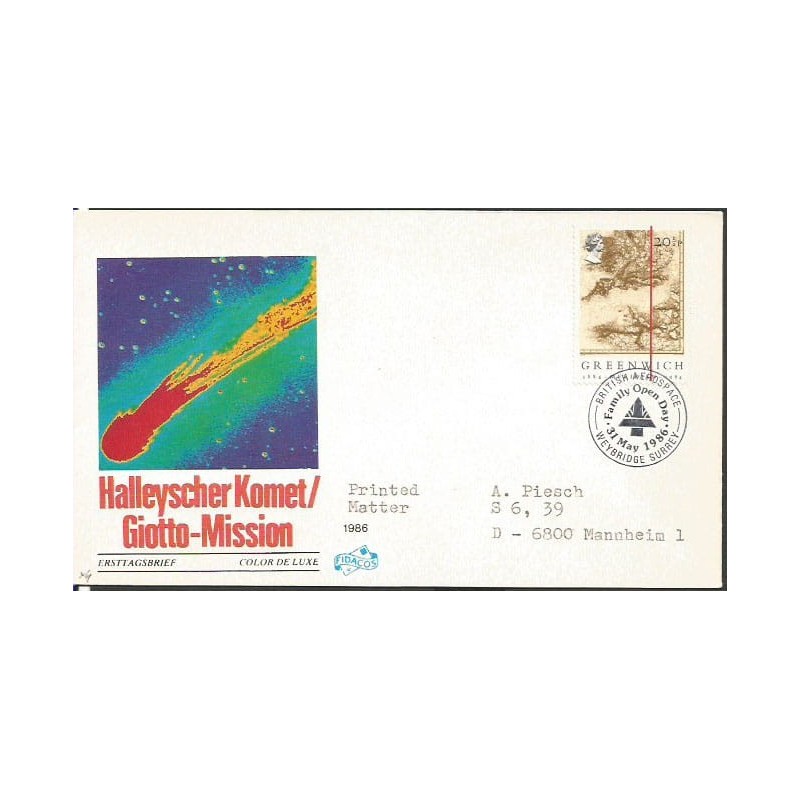 Wielka Brytania 1986, Południk Greenwich, geografia. FDC