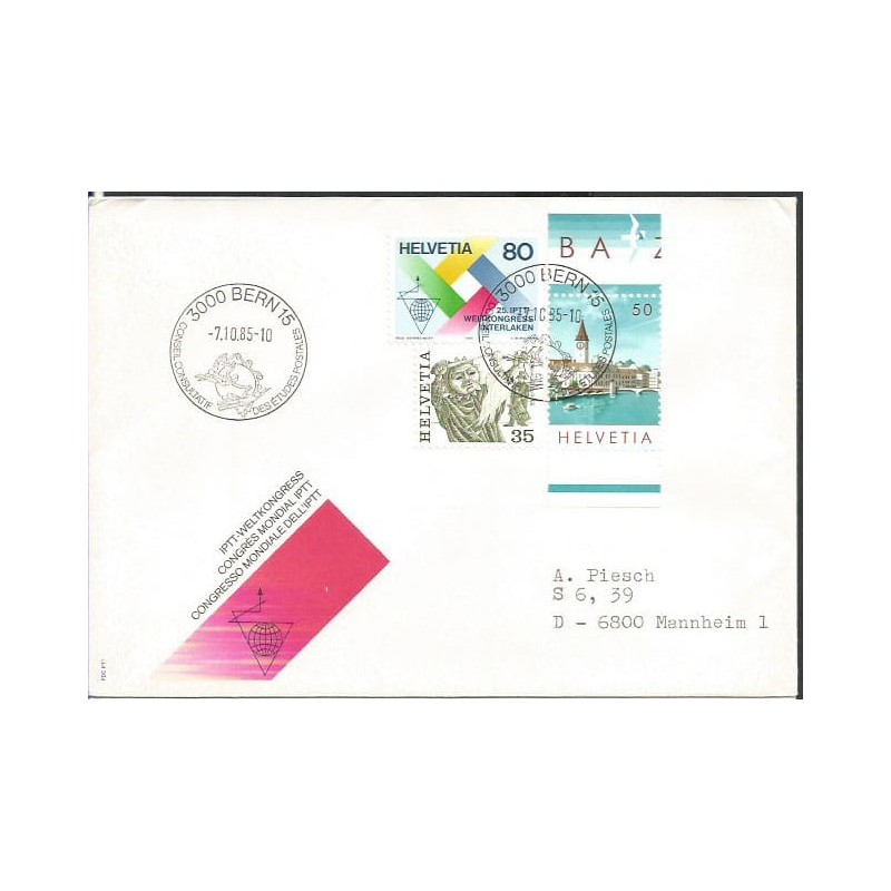 Szwajcaria 1985, UPU, Światowy Związek Pocztowy. Datownik