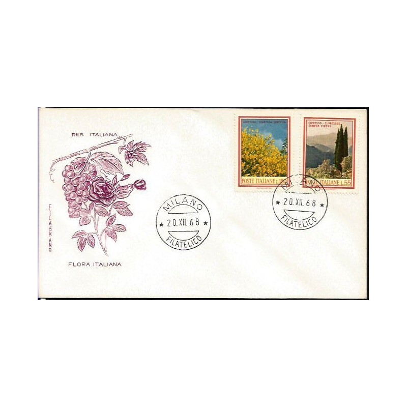 Włochy 1968, Flora. FDC