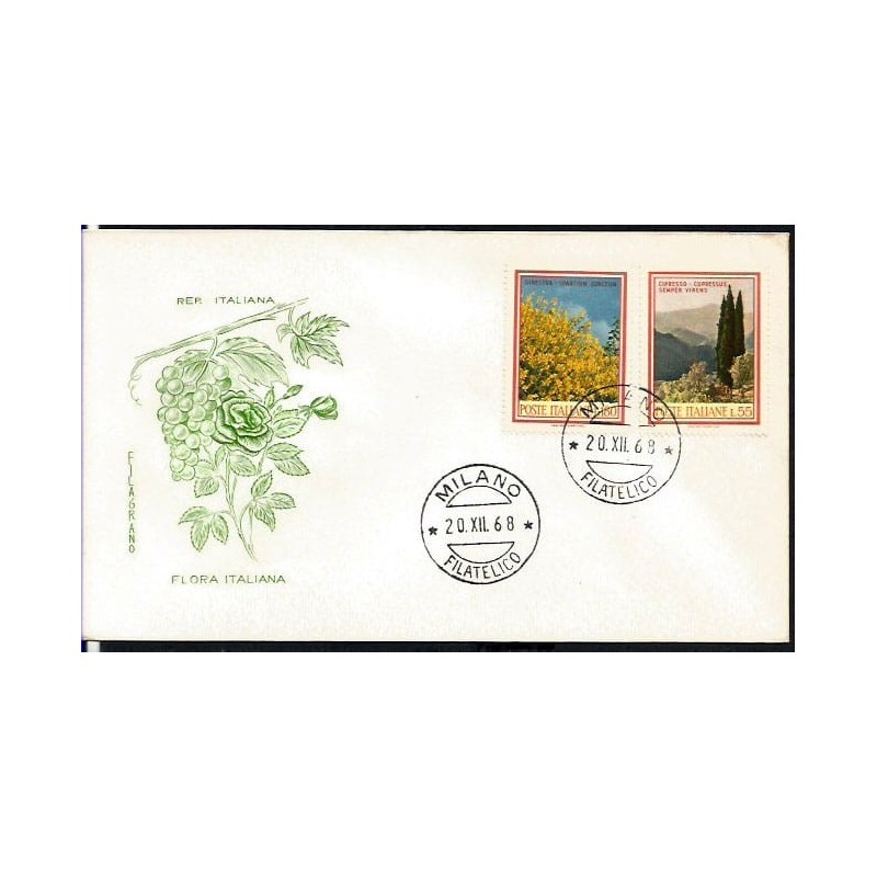 Włochy 1968, Flora. FDC