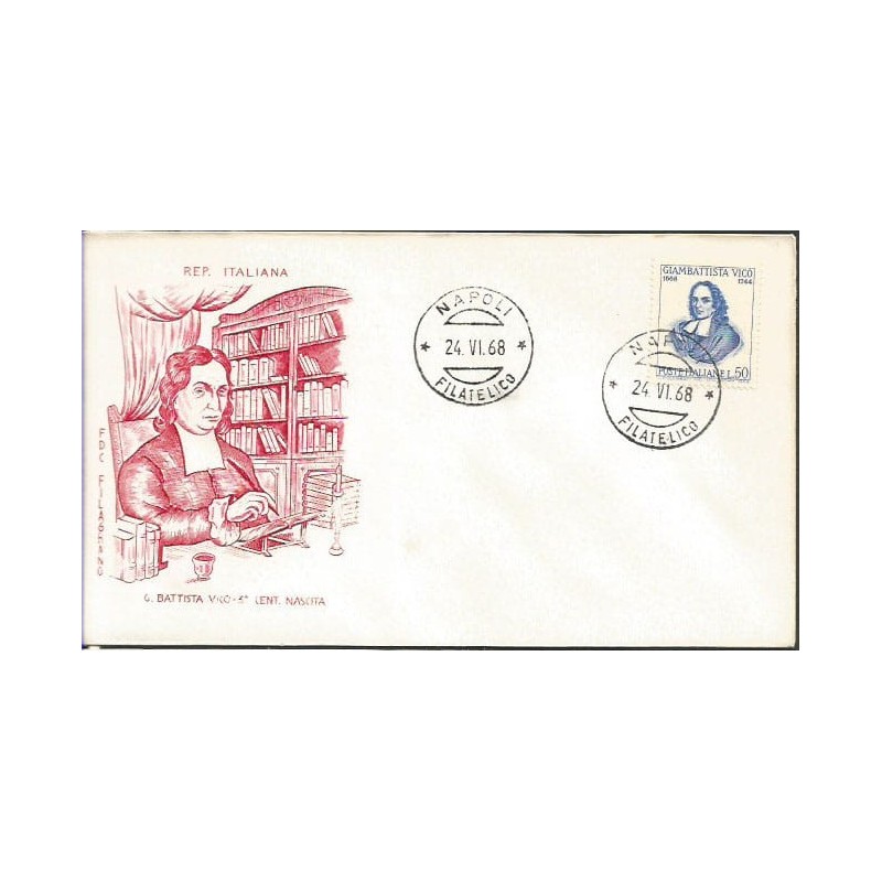 Włochy 1968, G. Vico, filozofia, oświecenie. FDC