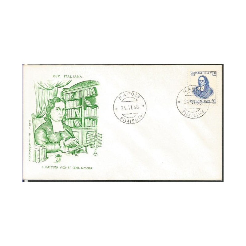 Włochy 1968, G. Vico, filozofia, oświecenie. FDC