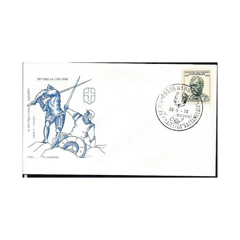 Włochy 1970, Gattamelata, najemnik, kondotier, wojsko. FDC