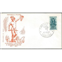 Włochy 1971, Benvenuto Cellini, rzeźba, złotnictwo. FDC