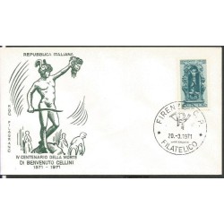 Włochy 1971, Benvenuto Cellini, rzeźba, złotnictwo. FDC