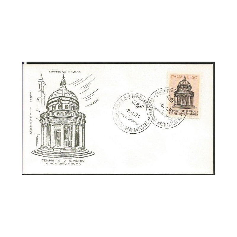 Włochy 1971, Bramante, architektura. FDC