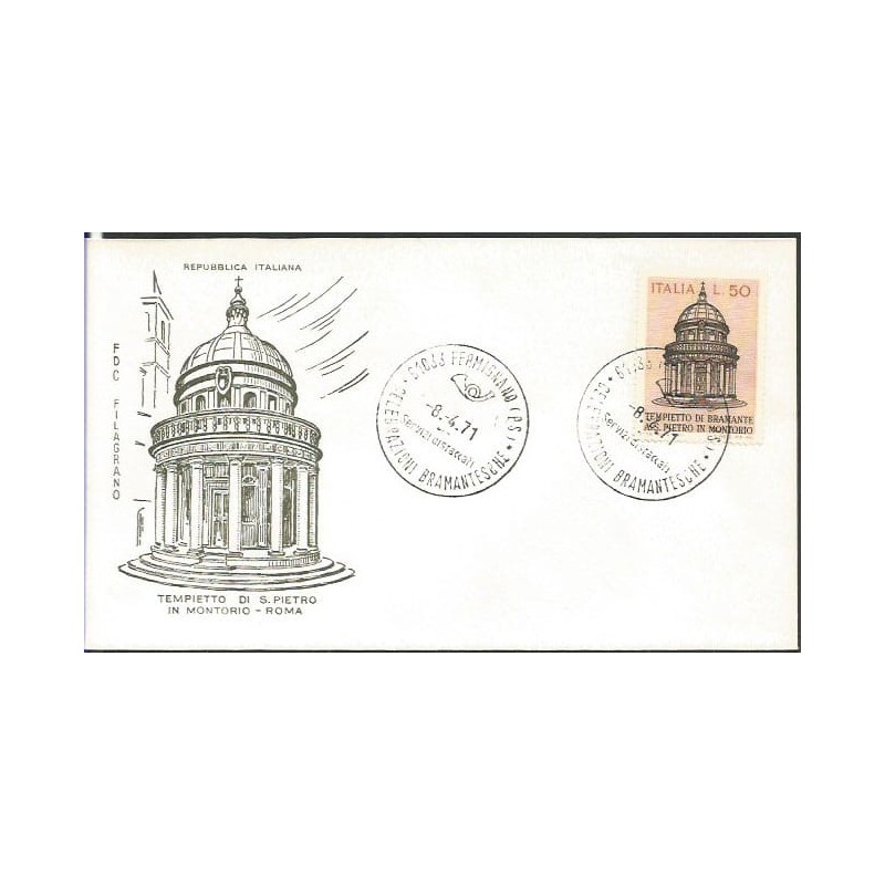 Włochy 1971, Bramante, architektura. FDC