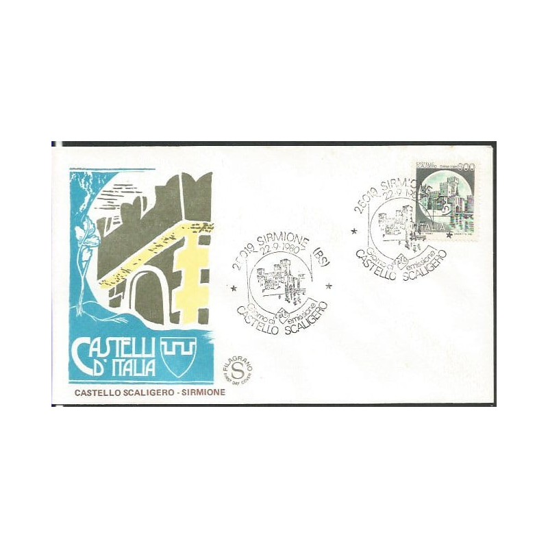 Włochy 1980, Zamek. 600 L. FDC