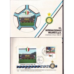 Włochy 1989, Piłka nożna, Inter Mediolan, mistrz Włoch. FDC w karnecie