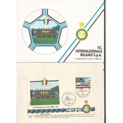Włochy 1989, Piłka nożna, Inter Mediolan, mistrz Włoch. FDC w karnecie