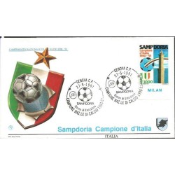 Włochy 1991, Piłka nożna, Sampdoria, mistrz Włoch. FDC