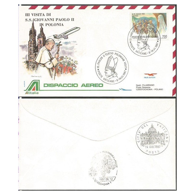 Watykan 1987, Papież Jan Paweł II, Polska, Częstochowa. Lot