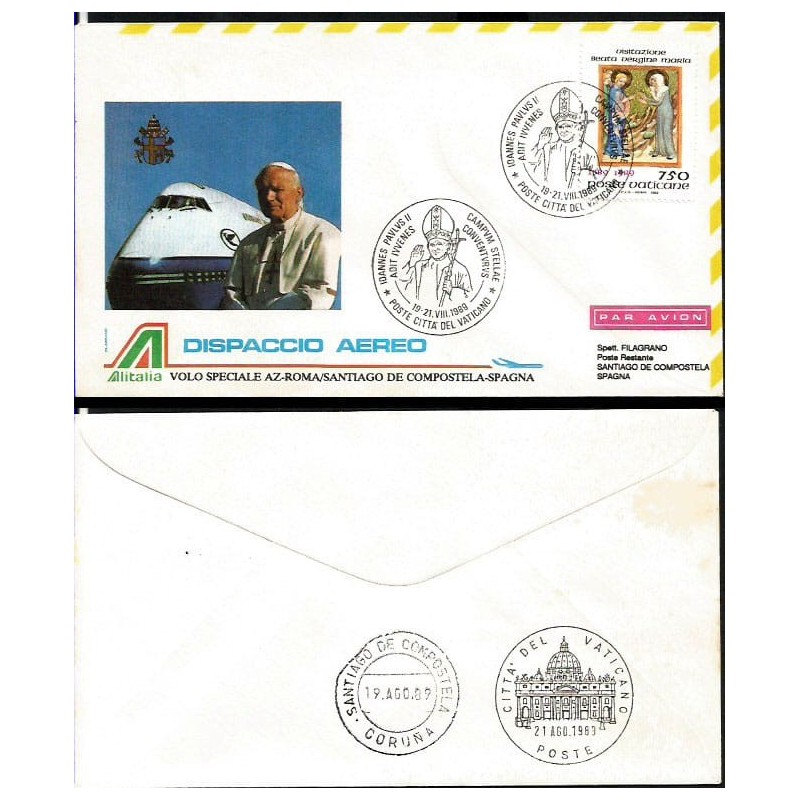 Watykan 1989, Papież Jan Paweł II, Hiszpania. Lot
