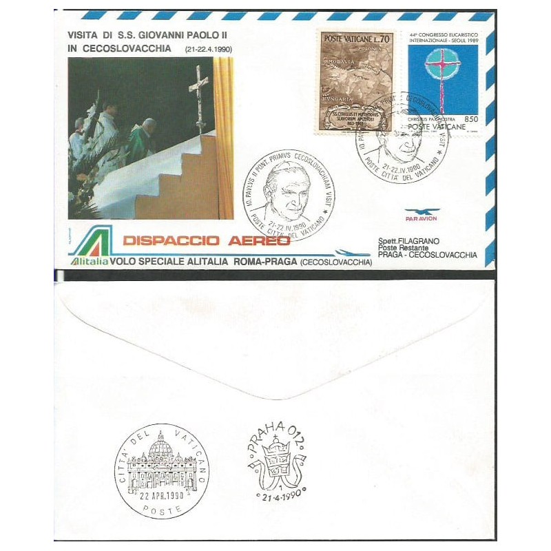 Watykan 1990, Papież Jan Paweł II, Czechosłowacja. Lot