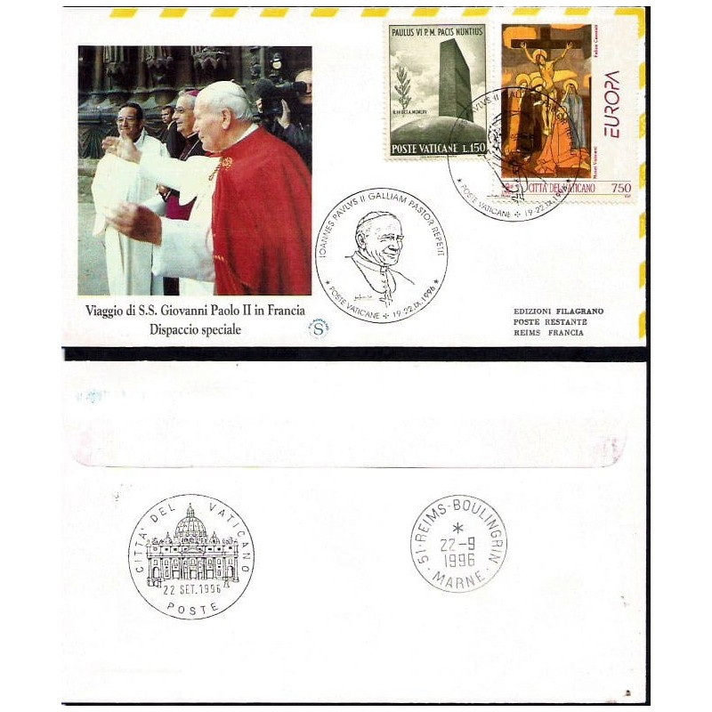 Watykan 1996, Papież Jan Paweł II, Francja. Lot