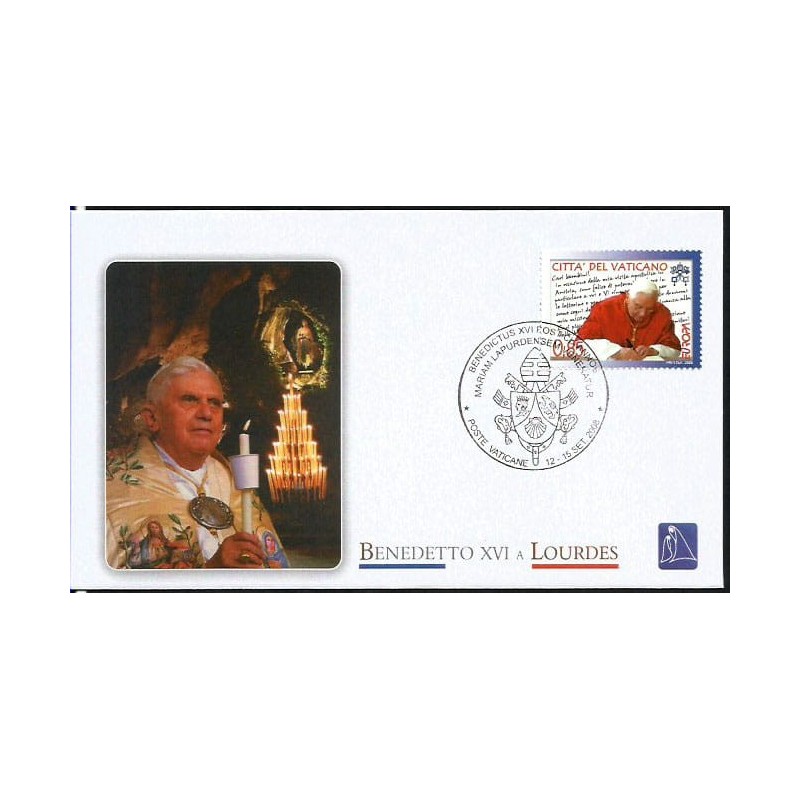 Watykan 2008, Papież Benedykt XVI, sanktuarium Lourdes. Datownik
