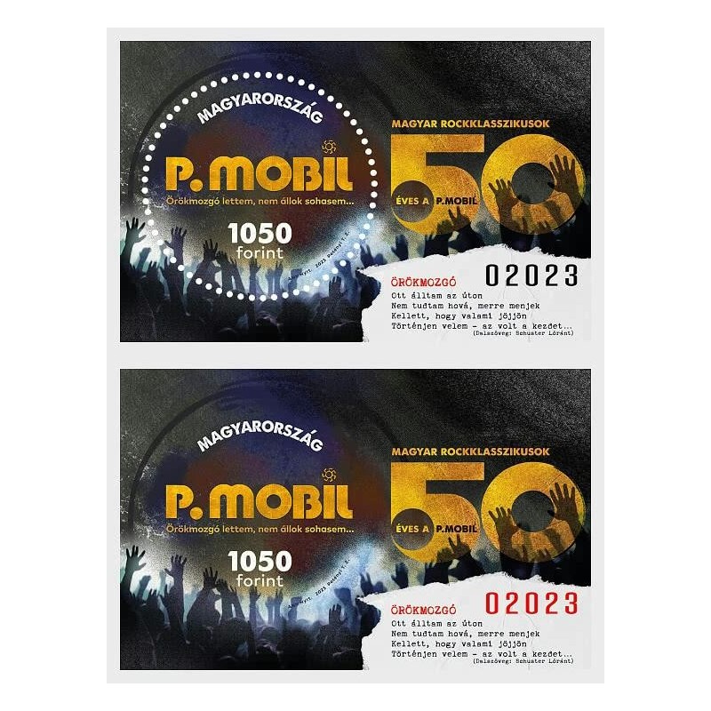 Węgry 2023, Muzyka, rock, P. Mobil. Odmiana z czarnym i czerwonym numerem **