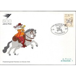 Niemcy 1990, Historia poczty, 500 lat, poczta, goniec. Karnet.