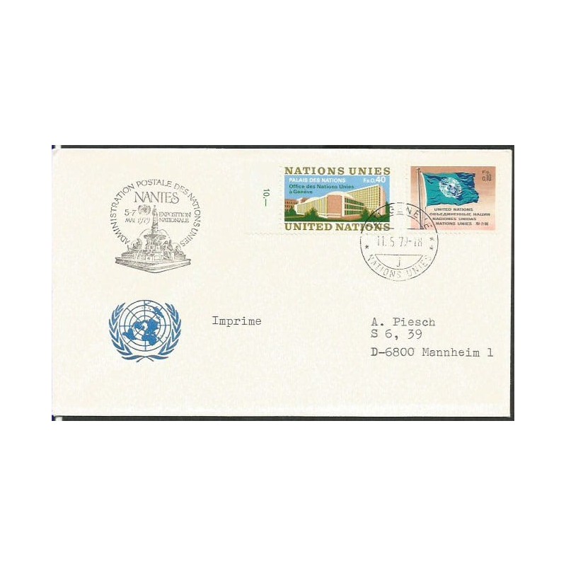 ONZ 1979, WF Nantes, fontanna. Stempel dodatkowy