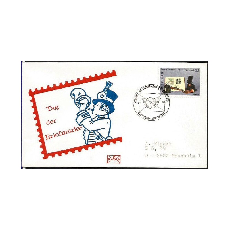Belgia 1986, Dzień znaczka, poczta. FDC