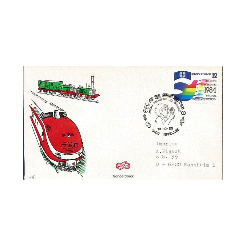 Belgia 1985, Kolej, logo przewoźników. Nivelles