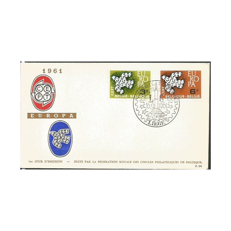 Belgia 1961, EUROPA CEPT. FDC
