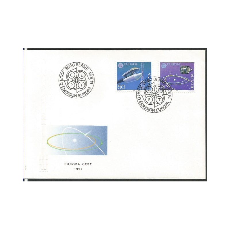 Szwajcaria 1991, EUROPA CEPT, kosmos. FDC